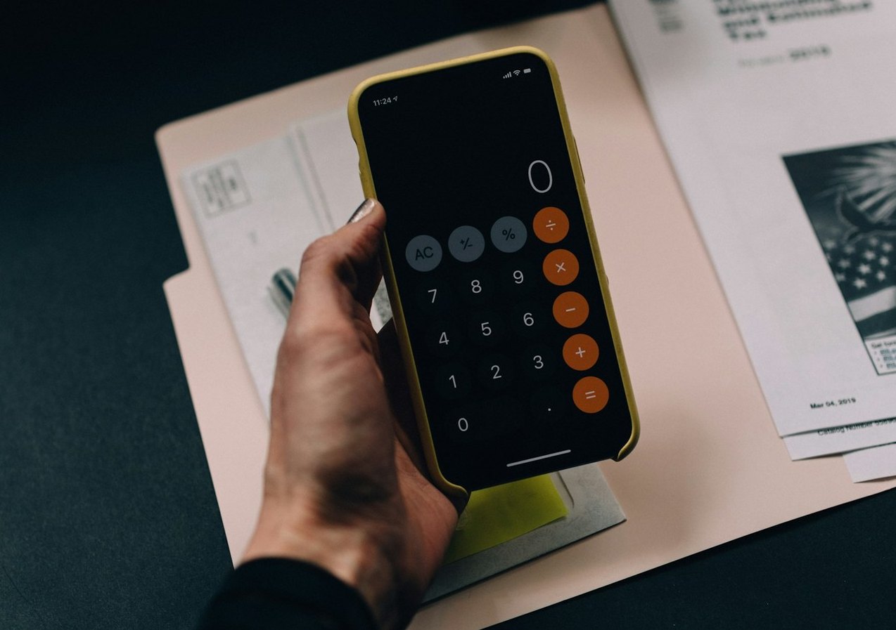 Calculator and paperwork on a table